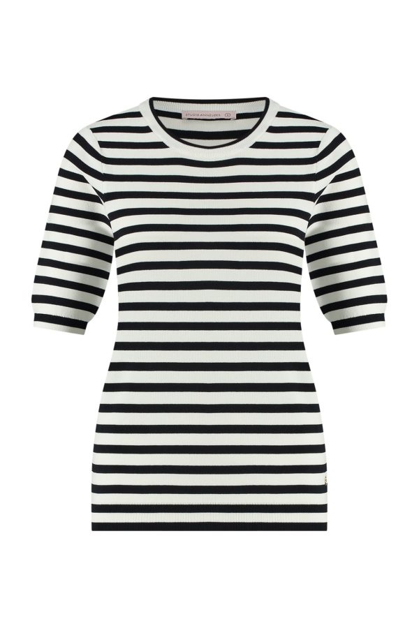 Luna stripe short slv pullover