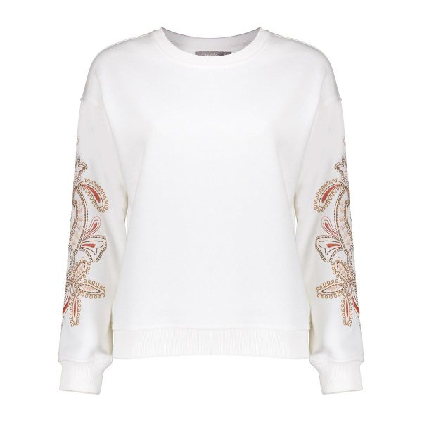 Sweater embroiderd sleeves