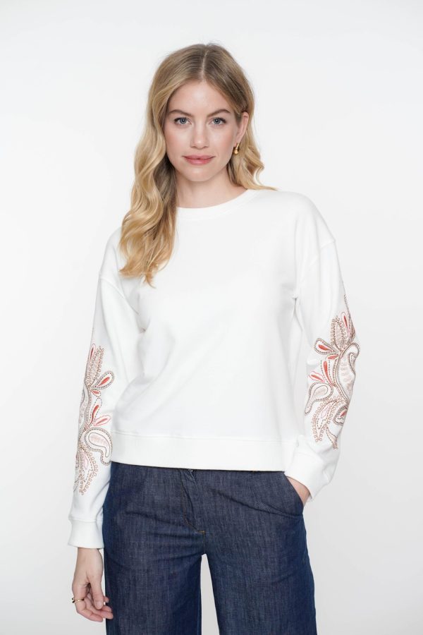 Sweater embroiderd sleeves - Afbeelding 4