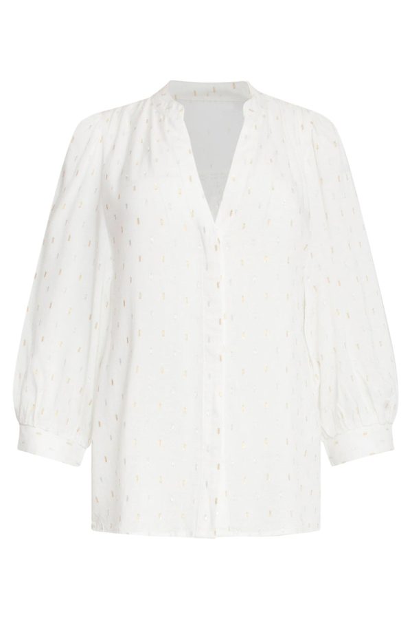 OFF WHITE LUREX DOTTED BLOUSE